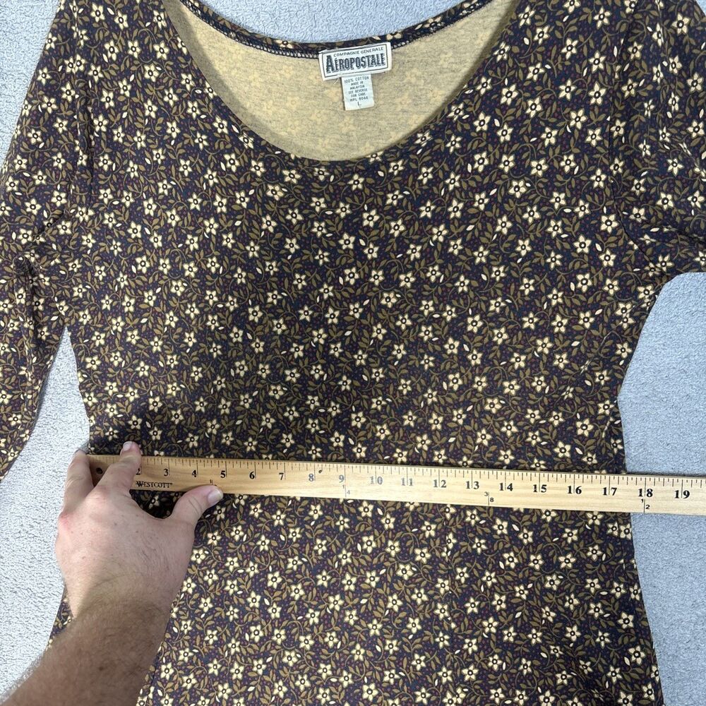 Vintage Aeropostale Womens Maxi Dress L Cotton Cottagecore Goblincore Grunge Y2K - Picture 5 of 13